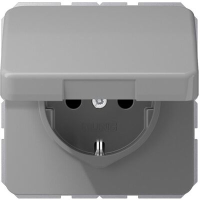 Jung CD1520BFKIKLGR - Prise Schuko avec couvercle - 16A 250V - IP44 - Publicité Jung CD1520BFKIKLGR - Prise Schuko avec couvercle - 16A 250V - IP44 - Publicité