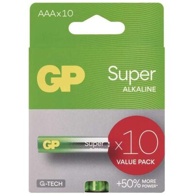 GP Batteries GP Alkalick? baterie SUPER AAA (LR03)- 10ks (10 pcs, AAA), Batteries + piles - Publicité GP Batteries GP Alkalick? baterie SUPER AAA (LR03)- 10ks (10 pcs, AAA), Batteries + piles - Publicité