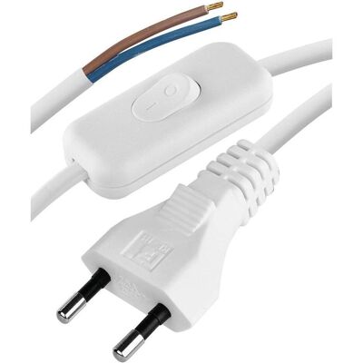 Emos Câble d'alimentation PVC 2x 0,75mm2, interrupteur, 2m, blanc (2 m), Câble d'alimentation, Blanc - Publicité Emos Câble d'alimentation PVC 2x 0,75mm2, interrupteur, 2m, blanc (2 m), Câble d'alimentation, Blanc - Publicité