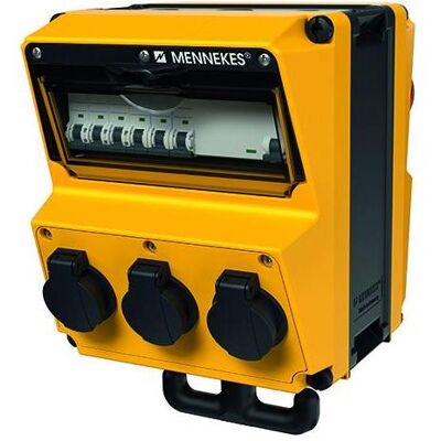 Mennekes, Distributeur de chantier, MEN 970005GE Combinaison de prises de courant AMAXX, à suspendre (3x, CEE 16/5, CEE 32/5, CEE 7/4) - Publicité Mennekes, Distributeur de chantier, MEN 970005GE Combinaison de prises de courant AMAXX, à suspendre (3x, CEE 16/5, CEE 32/5, CEE 7/4) - Publicité