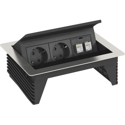 OBO Bettermann Multiprise - 2 prises Schuko, 0.21 m, Acier inoxydable - Power Strip - Publicité OBO Bettermann Multiprise - 2 prises Schuko, 0.21 m, Acier inoxydable - Power Strip - Publicité