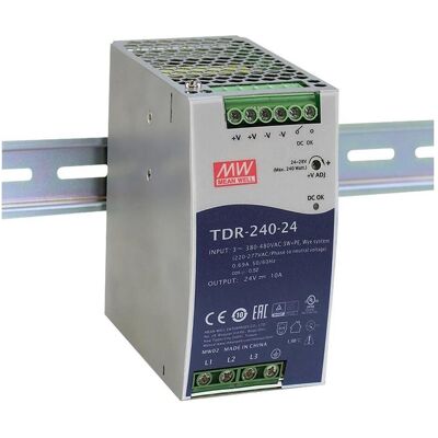 MeanWell, Distributeur de courant mobile, MEAN WELL TDR-240-24, 340 - 550 V, 240 W, 24 V, 10 A, RoHS, 63 mm - Publicité MeanWell, Distributeur de courant mobile, MEAN WELL TDR-240-24, 340 - 550 V, 240 W, 24 V, 10 A, RoHS, 63 mm - Publicité