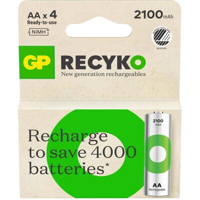 GP Batteries Recyko Batterie Rechargeable AA - Batterie - Publicité GP Batteries Recyko Batterie Rechargeable AA - Batterie - Publicité