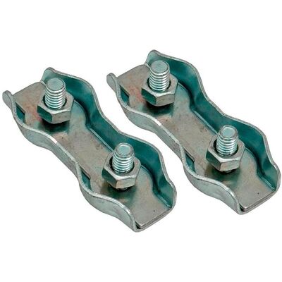 EDM, Porte-câbles, Double flat cable clamp sjt02, 5 mm, galvanized, blister 2 units - Publicité EDM, Porte-câbles, Double flat cable clamp sjt02, 5 mm, galvanized, blister 2 units - Publicité