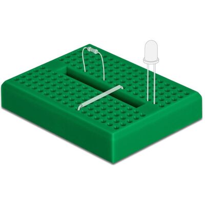 Delock Breadboard 170 contacts, vert, Carte de développement + kit - Publicité Delock Breadboard 170 contacts, vert, Carte de développement + kit - Publicité