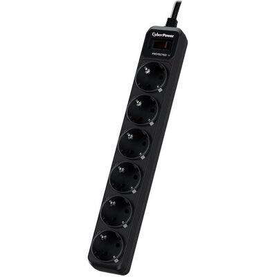 Cyberpower, Multiprise, Essential 6 x parasurtenseur Schuko (6x, CEE 7/3, 1.80 m) - Publicité Cyberpower, Multiprise, Essential 6 x parasurtenseur Schuko (6x, CEE 7/3, 1.80 m) - Publicité