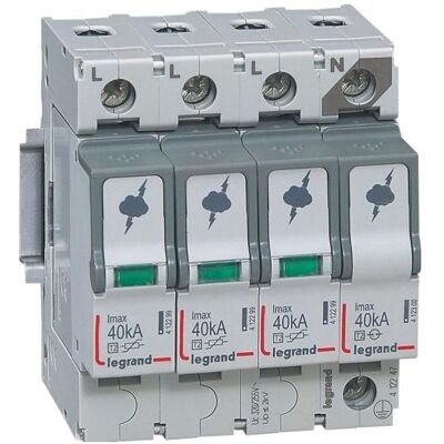 Legrand 412247 Protection contre surtensions - Type 2, 3+1 Circuit, 40kA - Publicité Legrand 412247 Protection contre surtensions - Type 2, 3+1 Circuit, 40kA - Publicité