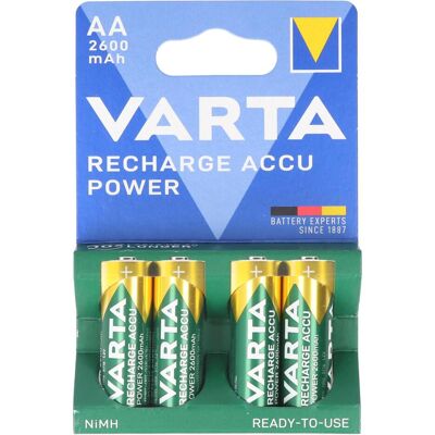 Varta Recharge Accu Power (4 pcs, AA, 2600 mAh), Batteries + piles - Publicité Varta Recharge Accu Power (4 pcs, AA, 2600 mAh), Batteries + piles - Publicité