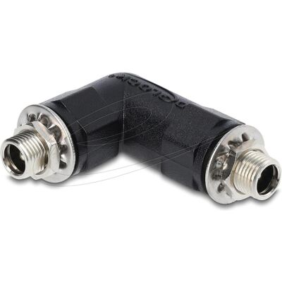 Delock, Adaptateur électrique, Hohlstecker Adapter DC 5,5 x 2,1 mm Buchse auf Buchse mit Gewinde gewinkelt 90° (Connecteur DC) - Publicité Delock, Adaptateur électrique, Hohlstecker Adapter DC 5,5 x 2,1 mm Buchse auf Buchse mit Gewinde gewinkelt 90° (Connecteur DC) - Publicité