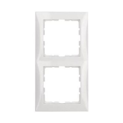 Hager, Accessoires Gamme d'interrupteurs, Rahmen 2fach, S.1, polarweiss glänzend - Publicité Hager, Accessoires Gamme d'interrupteurs, Rahmen 2fach, S.1, polarweiss glänzend - Publicité