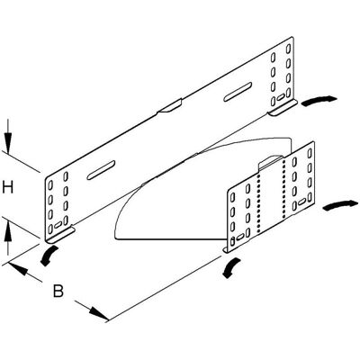 Niedax, Conduite des câbles, NIE RBAV 110.400 Angle. Pièce moulée 0-90°, 110x400mm avec plaque non articulée. Supports latéraux (11 cm) - Publicité Niedax, Conduite des câbles, NIE RBAV 110.400 Angle. Pièce moulée 0-90°, 110x400mm avec plaque non articulée. Supports latéraux (11 cm) - Publicité