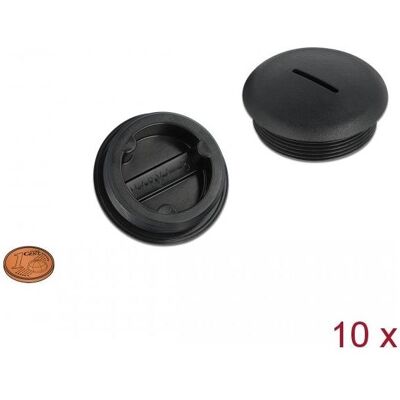 Delock, Accessoires de câblage, Bouchons - noir (paquet - Publicité Delock, Accessoires de câblage, Bouchons - noir (paquet - Publicité