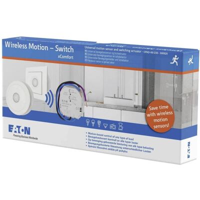 Eaton CPAD-00/230 Interrupteur de Mouvement Sans Fil - Blanc, 2300W - Maison Connectée - Publicité Eaton CPAD-00/230 Interrupteur de Mouvement Sans Fil - Blanc, 2300W - Maison Connectée - Publicité
