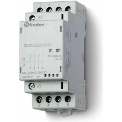 Finder - 22.34.0.024.4320 - 24VAC/DC - 4S - Contactor - Publicité Finder - 22.34.0.024.4320 - 24VAC/DC - 4S - Contactor - Publicité