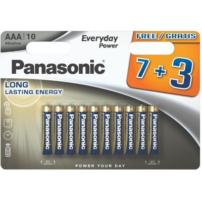 Panasonic Pile d'alimentation quotidienne LR03EPS/10BW (7+3) (10 pcs, AAA), Batteries + piles - Publicité Panasonic Pile d'alimentation quotidienne LR03EPS/10BW (7+3) (10 pcs, AAA), Batteries + piles - Publicité