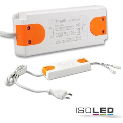 Isoled, Éclairage : accessoires, Transformateur LED MiniAMP 24V/DC, 0-50W, 120cm de câble avec borne à lame, secondaire 2 prises - Publicité Isoled, Éclairage : accessoires, Transformateur LED MiniAMP 24V/DC, 0-50W, 120cm de câble avec borne à lame, secondaire 2 prises - Publicité