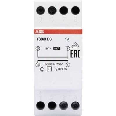 ABB Modèle TS 8/8 ES - Transformateur de sonnette économe en énergie - Publicité ABB Modèle TS 8/8 ES - Transformateur de sonnette économe en énergie - Publicité