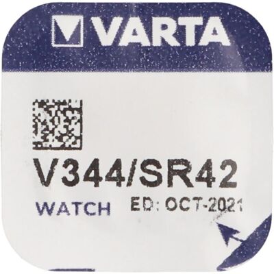 Varta V 344 - Batterie SR42 - Silberoxid - 100 (1 pcs, SR42, 100 mAh), Batteries + piles - Publicité Varta V 344 - Batterie SR42 - Silberoxid - 100 (1 pcs, SR42, 100 mAh), Batteries + piles - Publicité