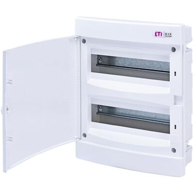 Eti, Boîte de jonction, Tableau de distribution encastré Polam ECM24PO-s IP40 porte blanche 001101078 - Publicité Eti, Boîte de jonction, Tableau de distribution encastré Polam ECM24PO-s IP40 porte blanche 001101078 - Publicité
