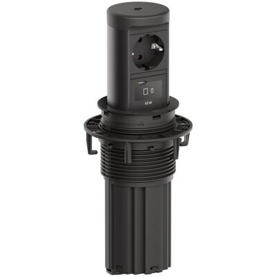 Bachmann, Prise de courant, ELEVATOR 2 versenkbare Steckdose 2-fach, 1x CEE7/3, 1x USB-C, Wireless... Publicité Bachmann, Prise de courant, ELEVATOR 2 versenkbare Steckdose 2-fach, 1x CEE7/3, 1x USB-C, Wireless... Publicité