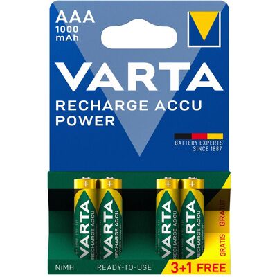 Varta Recharge AAA 1000mAh Batteries - Batteries - Publicité Varta Recharge AAA 1000mAh Batteries - Batteries - Publicité