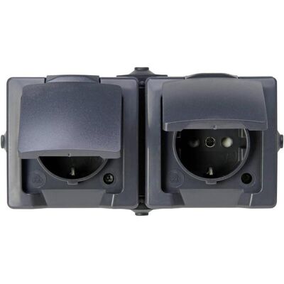 Kopp Nautic Antracite IP44 Prise Murale pour Environnements Humides - Publicité Kopp Nautic Antracite IP44 Prise Murale pour Environnements Humides - Publicité