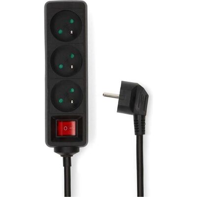 Nedis CEE 7/6 Multiprise - 3 Prises, Câble 3m, 230V - Publicité Nedis CEE 7/6 Multiprise - 3 Prises, Câble 3m, 230V - Publicité