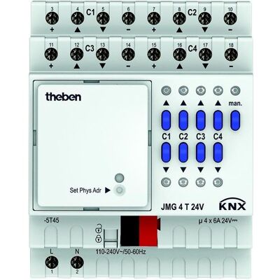 Theben, Actionneur, JMG 4 T 24V KNX (Actionneur de stores) - Publicité Theben, Actionneur, JMG 4 T 24V KNX (Actionneur de stores) - Publicité