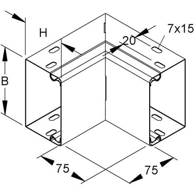 Niedax, Conduite des câbles, NIE LEIC 60.200 Angle intérieur 90° avec couvercle, 60x200 mm galvanisé à chaud - Publicité Niedax, Conduite des câbles, NIE LEIC 60.200 Angle intérieur 90° avec couvercle, 60x200 mm galvanisé à chaud - Publicité