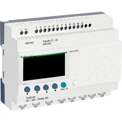 Module logique Zelio Logic de Schneider Electric - 48V CA, 12 Entrées Digitales, 8 Sorties Relais - Module Logique - Publicité Module logique Zelio Logic de Schneider Electric - 48V CA, 12 Entrées Digitales, 8 Sorties Relais - Module Logique - Publicité