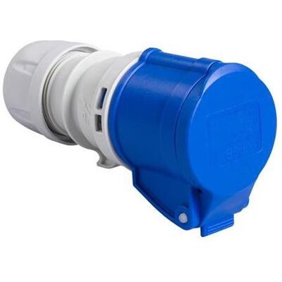 PCE, Prise + connecteur, 42.000 Kupplungsstecker CEE 16A - 230V - 3P - IP44 - 6h- blau - Publicité PCE, Prise + connecteur, 42.000 Kupplungsstecker CEE 16A - 230V - 3P - IP44 - 6h- blau - Publicité