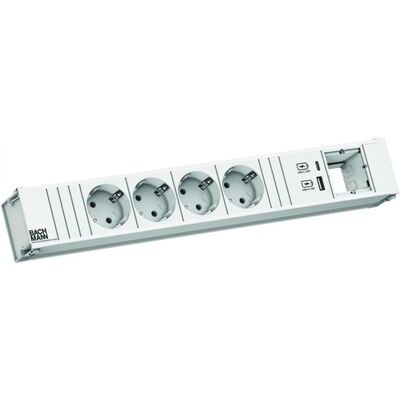 Bachmann - 912.702 - 4x CEE7/3 - USB 2 - Multiprise - Publicité Bachmann - 912.702 - 4x CEE7/3 - USB 2 - Multiprise - Publicité