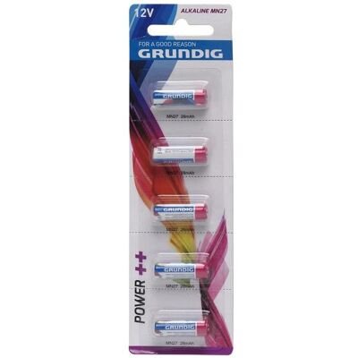 Grundig Pile spéciale 27 A alcaline-M (5 pcs, A27, 28 mAh), Batteries + piles - Publicité Grundig Pile spéciale 27 A alcaline-M (5 pcs, A27, 28 mAh), Batteries + piles - Publicité