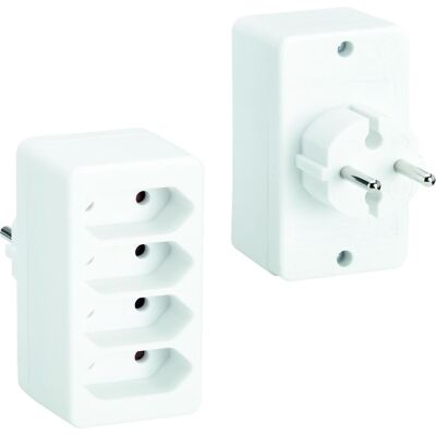 Bachmann, Multiprise, Multiplug 4xEuro white 4x2.5A/230V (4x, CEE 7/16) - Publicité Bachmann, Multiprise, Multiplug 4xEuro white 4x2.5A/230V (4x, CEE 7/16) - Publicité