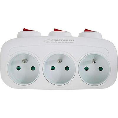 Esperanza, Multiprise, Séparateur électrique (3x, PECO 7/5) - Publicité Esperanza, Multiprise, Séparateur électrique (3x, PECO 7/5) - Publicité