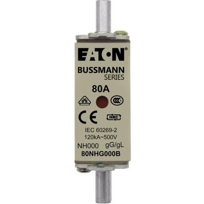 Fusible Eaton 80NHG000B - 80A 500V DIN 43620 - Double Affichage de Sécurité - Publicité Fusible Eaton 80NHG000B - 80A 500V DIN 43620 - Double Affichage de Sécurité - Publicité