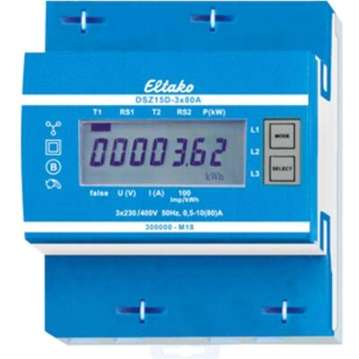 Compteur triphasé électronique Eltako DSZ15DZ-3x80A - Précis RS485 Bus - Publicité Compteur triphasé électronique Eltako DSZ15DZ-3x80A - Précis RS485 Bus - Publicité