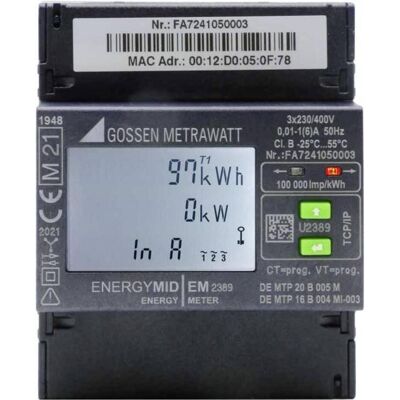 Gossen Metrawatt U2389-V047 Compteur d'énergie - Trifasé numérique MID certifié - Publicité Gossen Metrawatt U2389-V047 Compteur d'énergie - Trifasé numérique MID certifié - Publicité