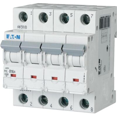 Eaton, Disjoncteur, MOE PXL-B16/4 Interrupteur LS B-Char 16A, 4p - Publicité Eaton, Disjoncteur, MOE PXL-B16/4 Interrupteur LS B-Char 16A, 4p - Publicité
