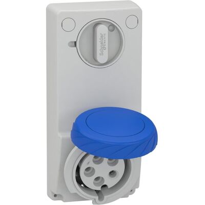 Prise Schneider Electric SE 82092 Bleue - IP65 32A 230V - Publicité Prise Schneider Electric SE 82092 Bleue - IP65 32A 230V - Publicité
