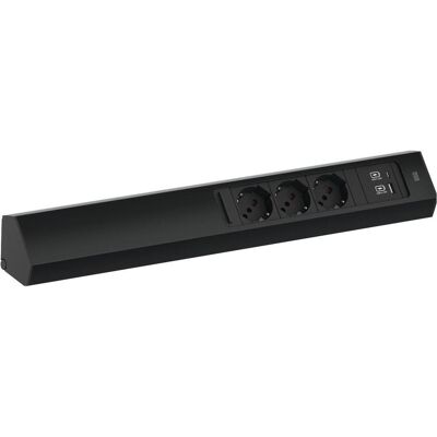 Bachmann, Multiprise, CASIA 2 3xP40 1xUSB A/C 22W 2,0m AEH RAL9005 (3x, 2 m) - Publicité Bachmann, Multiprise, CASIA 2 3xP40 1xUSB A/C 22W 2,0m AEH RAL9005 (3x, 2 m) - Publicité