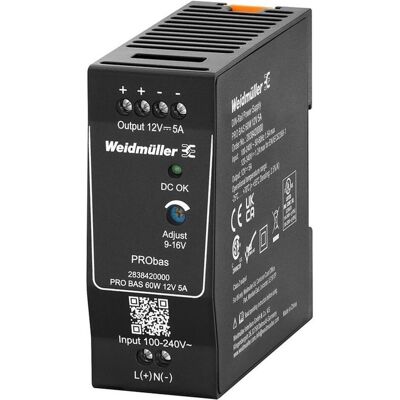 Weidmüller PRO BAS 60W 12V 5A Alimentation - Power Supply - Publicité Weidmüller PRO BAS 60W 12V 5A Alimentation - Power Supply - Publicité