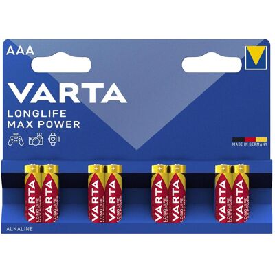 Piles alcalines Varta Longlife Max Power AAA Micro LR03 - Pack de 8 - Pile ménagère - Publicité Piles alcalines Varta Longlife Max Power AAA Micro LR03 - Pack de 8 - Pile ménagère - Publicité