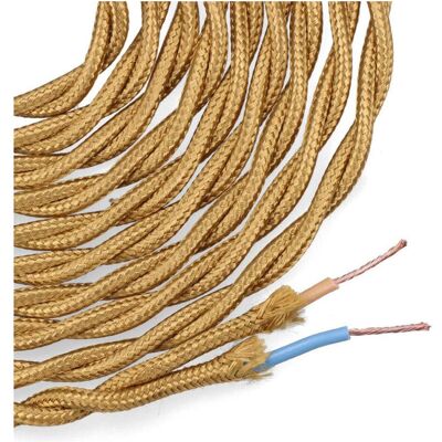 Cable Textile EDM 11880 C45 Or - 2x0,75mm 5m - Publicité Cable Textile EDM 11880 C45 Or - 2x0,75mm 5m - Publicité
