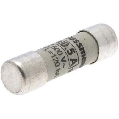Eaton, Fusible, Fusible10 x 38 mm500 VAC0,5 A 0,5 A à action rapide Bussmann (0.50 A) - Publicité Eaton, Fusible, Fusible10 x 38 mm500 VAC0,5 A 0,5 A à action rapide Bussmann (0.50 A) - Publicité