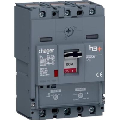 Hager HNS100DC - Disjoncteur 3P compact - 100A - 40kA - Publicité Hager HNS100DC - Disjoncteur 3P compact - 100A - 40kA - Publicité
