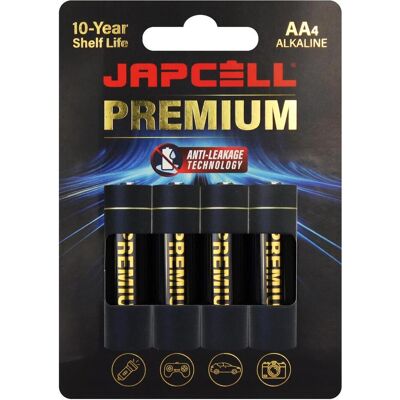 Japcell Premium AA-Alkalibatterien - 4 Stück Blister (4 pcs, AA), Batteries + piles - Publicité Japcell Premium AA-Alkalibatterien - 4 Stück Blister (4 pcs, AA), Batteries + piles - Publicité