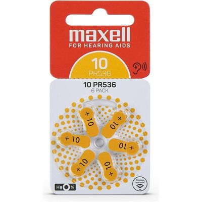 Maxell Pile pour appareils auditifs PR536-10 (6 pcs, PR70), Batteries + piles - Publicité Maxell Pile pour appareils auditifs PR536-10 (6 pcs, PR70), Batteries + piles - Publicité