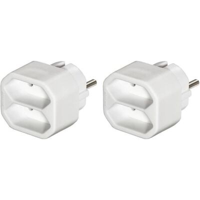 Hama Bloc multprise + prise multiple, Adaptateur de prise 2x, 2x prise Euro, pack de deux, blanc (2x) - Publicité Hama Bloc multprise + prise multiple, Adaptateur de prise 2x, 2x prise Euro, pack de deux, blanc (2x) - Publicité