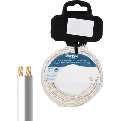 Bobine audio blanche et grise 2x0,75mm² - Bobine de câble - Publicité Bobine audio blanche et grise 2x0,75mm² - Bobine de câble - Publicité